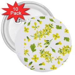 Yellow Flowers 3  Buttons (10 Pack)  by designsbymallika