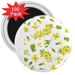 Yellow Flowers 3  Magnets (100 Pack) by designsbymallika