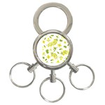 Yellow Flowers 3-Ring Key Chain Front