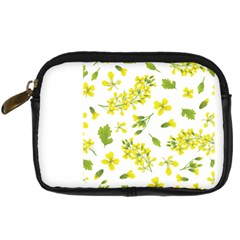 Yellow Flowers Digital Camera Leather Case by designsbymallika