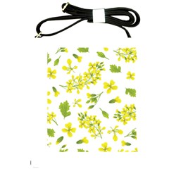 Yellow Flowers Shoulder Sling Bag by designsbymallika