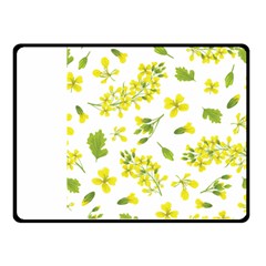 Yellow Flowers Fleece Blanket (small) by designsbymallika