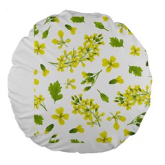 Yellow Flowers Large 18  Premium Round Cushions by designsbymallika