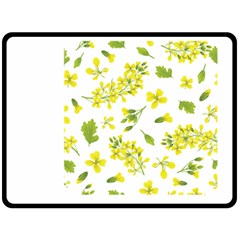 Yellow Flowers Double Sided Fleece Blanket (large)  by designsbymallika