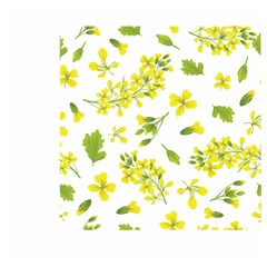 Yellow Flowers Wooden Puzzle Square by designsbymallika