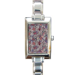 Zebra Chain Pattern Rectangle Italian Charm Watch by designsbymallika