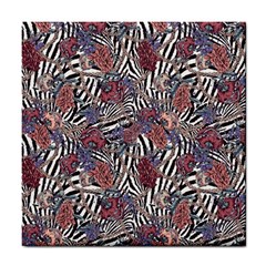 Zebra Chain Pattern Tile Coaster by designsbymallika