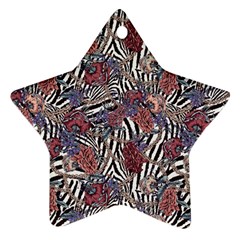 Zebra Chain Pattern Ornament (star) by designsbymallika