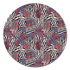 Zebra Chain Pattern Magnet 5  (round) by designsbymallika