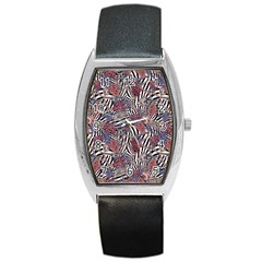 Zebra Chain Pattern Barrel Style Metal Watch by designsbymallika