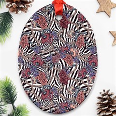 Zebra Chain Pattern Oval Ornament (two Sides) by designsbymallika