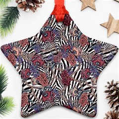 Zebra Chain Pattern Star Ornament (two Sides) by designsbymallika