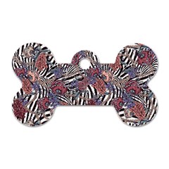 Zebra Chain Pattern Dog Tag Bone (one Side) by designsbymallika