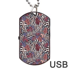 Zebra Chain Pattern Dog Tag Usb Flash (one Side) by designsbymallika