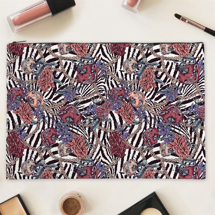 Zebra Chain Pattern Cosmetic Bag (XXL)