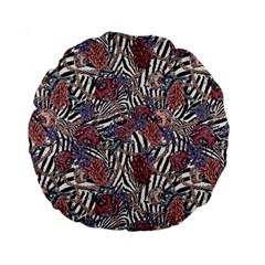 Zebra Chain Pattern Standard 15  Premium Round Cushions by designsbymallika