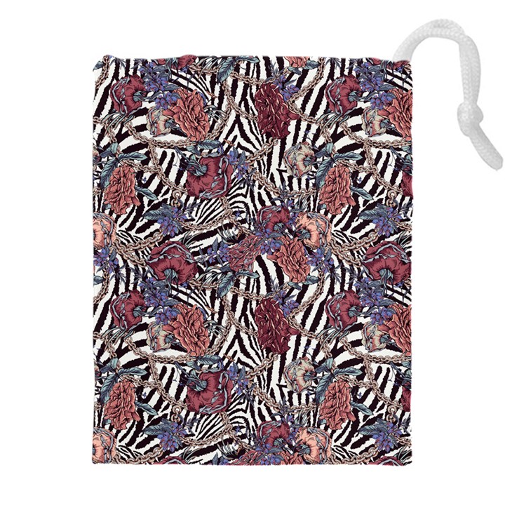 Zebra Chain Pattern Drawstring Pouch (4XL)