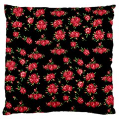 Red Roses Large Cushion Case (two Sides) by designsbymallika