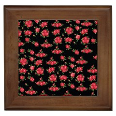 Red Roses Framed Tile by designsbymallika