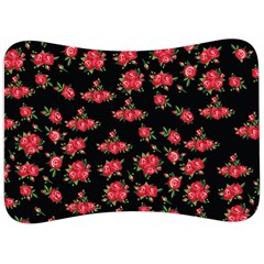 Red Roses Velour Seat Head Rest Cushion by designsbymallika