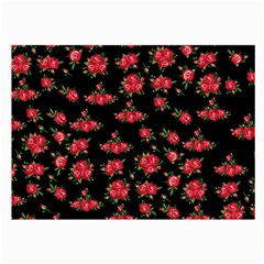 Red Roses Large Glasses Cloth (2 Sides) by designsbymallika