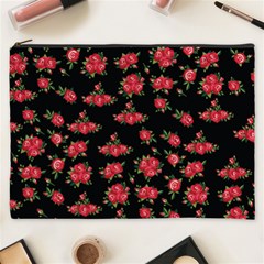 Red Roses Cosmetic Bag (xxxl) by designsbymallika