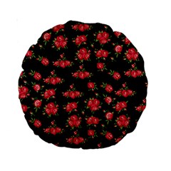 Red Roses Standard 15  Premium Round Cushions by designsbymallika