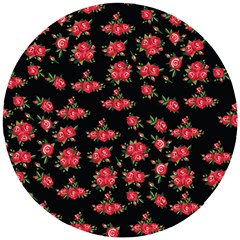 Red Roses Wooden Puzzle Round by designsbymallika