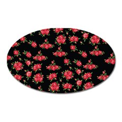 Red Roses Oval Magnet by designsbymallika