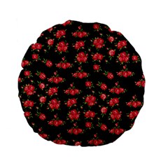 Red Roses Standard 15  Premium Flano Round Cushions by designsbymallika