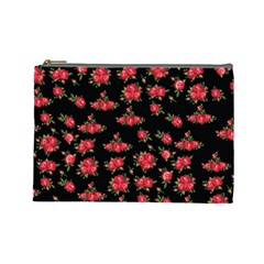 Red Roses Cosmetic Bag (large) by designsbymallika