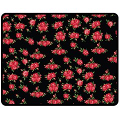 Red Roses Double Sided Fleece Blanket (medium)  by designsbymallika