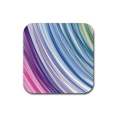 Rainbow Stripes Rubber Coaster (square)  by Dazzleway