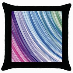 Rainbow Stripes Throw Pillow Case (black) by Dazzleway