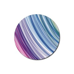 Rainbow Stripes Rubber Coaster (round)  by Dazzleway