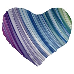 Rainbow Stripes Large 19  Premium Heart Shape Cushions by Dazzleway