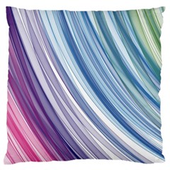 Rainbow Stripes Large Flano Cushion Case (two Sides) by Dazzleway