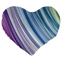 Rainbow Stripes Large 19  Premium Flano Heart Shape Cushions by Dazzleway