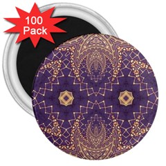 Gold And Purple 3  Magnets (100 Pack) by Dazzleway