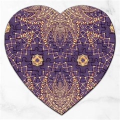 Gold And Purple Jigsaw Puzzle (heart) by Dazzleway