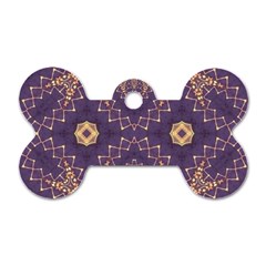 Gold And Purple Dog Tag Bone (two Sides) by Dazzleway