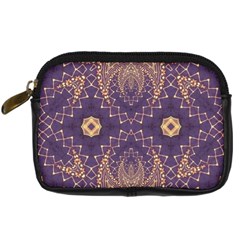 Gold And Purple Digital Camera Leather Case by Dazzleway