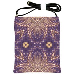 Gold And Purple Shoulder Sling Bag by Dazzleway