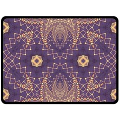 Gold And Purple Fleece Blanket (large)  by Dazzleway