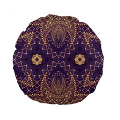 Gold And Purple Standard 15  Premium Round Cushions by Dazzleway