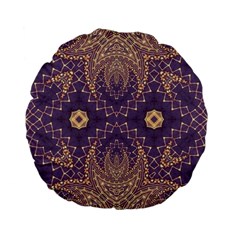 Gold And Purple Standard 15  Premium Flano Round Cushions by Dazzleway