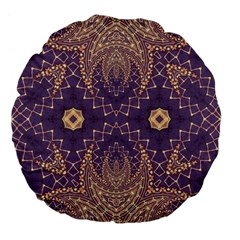 Gold And Purple Large 18  Premium Flano Round Cushions by Dazzleway