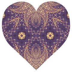 Gold And Purple Wooden Puzzle Heart by Dazzleway