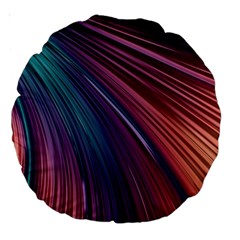 Metallic Rainbow Large 18  Premium Round Cushions by Dazzleway