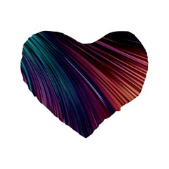 Metallic Rainbow Standard 16  Premium Heart Shape Cushions by Dazzleway